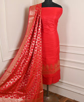 Silk Red Unstitched Suit